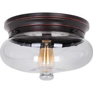 Craftmade - Yorktown - Flushmount Light in Oiled Bronze Gilded and Antique Clear Glass