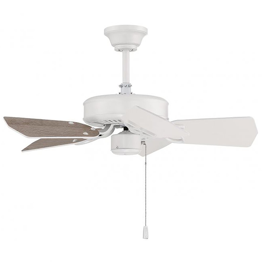 30" Ceiling Fan With Blades Included In White
