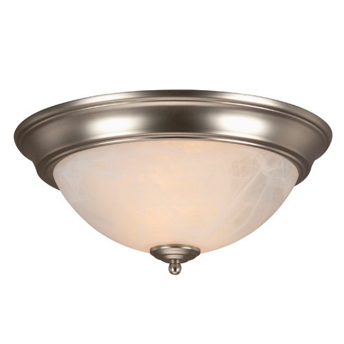 13" Arch Pan Flush Mount Light in Brushed Nickel with Alabaster Swirl Glass