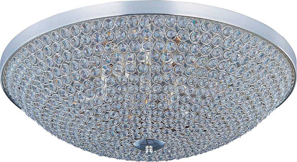 Glimmer 6-Light Flush Mount in Plated Silver