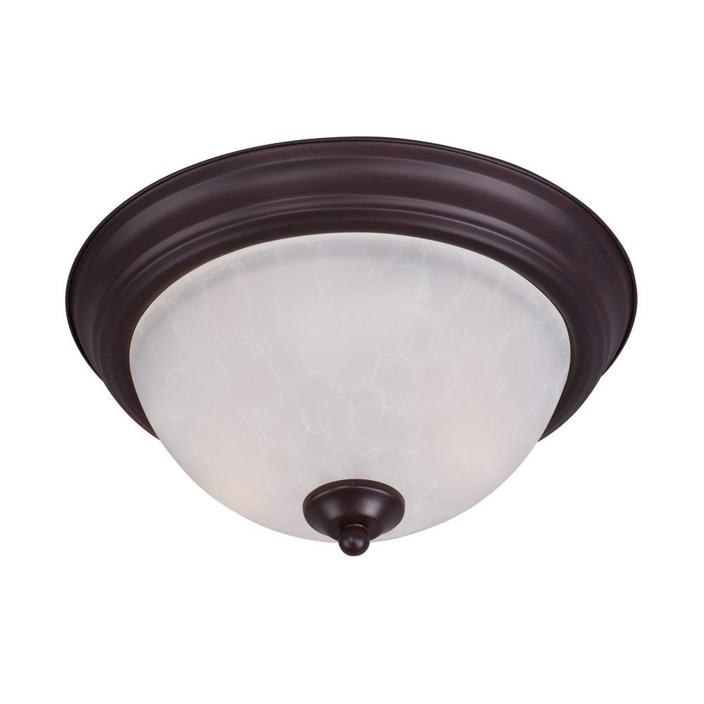 Flush Mount in Oil Rubbed Bronze with Ice Glass