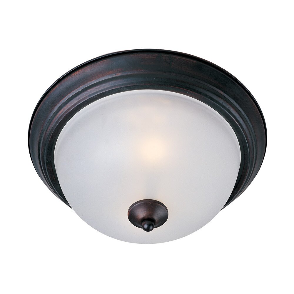 Essentials 2-Light Flush Mount in Oil Rubbed Bronze with Frosted Glass