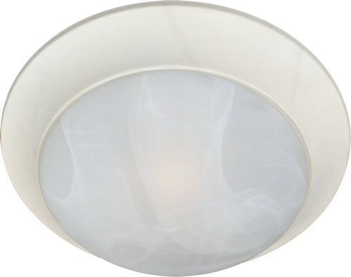 16" 3-Light Flush Mount in Textured White with Marble Glass