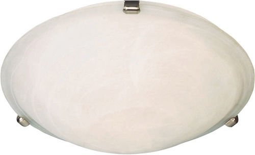 16" Energy Star 3-Light Flush Mount in Satin Nickel with Marble Glass