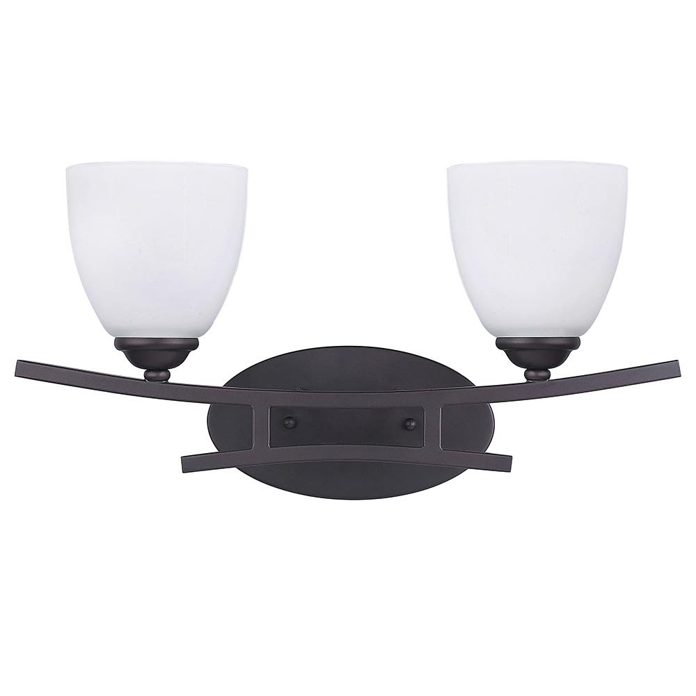 18" Double Wall Light in Oil Rubbed Bronze with Flat Opal Glass