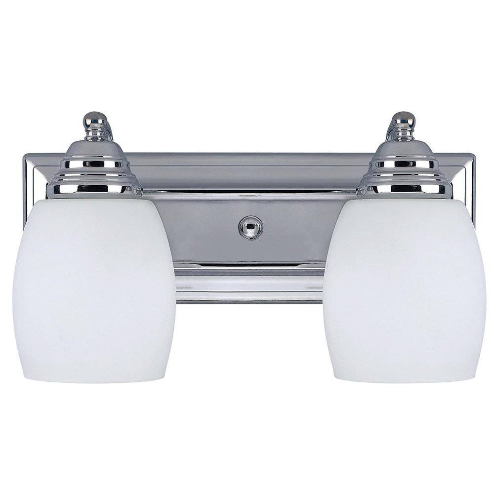 14" Double Wall Light in Chrome with Flat Opal Glass