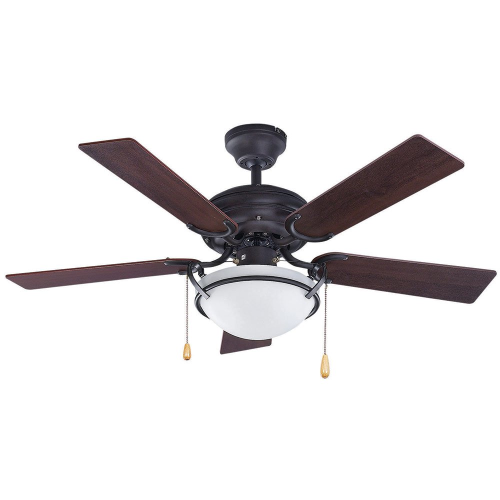 42" Ceiling Fan in Oil Rubbed Bronze with White Opal Glass