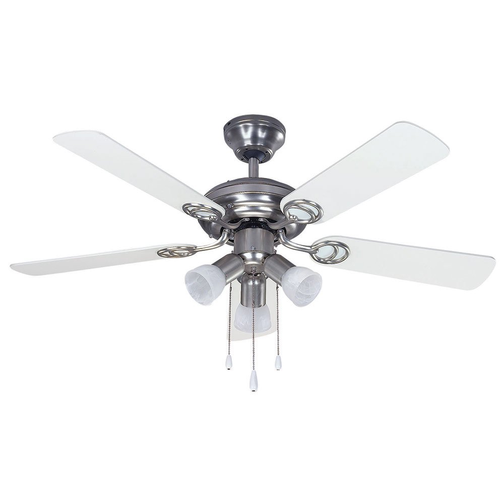 42" Ceiling Fan in Brushed Pewter with White Alabaster Glass