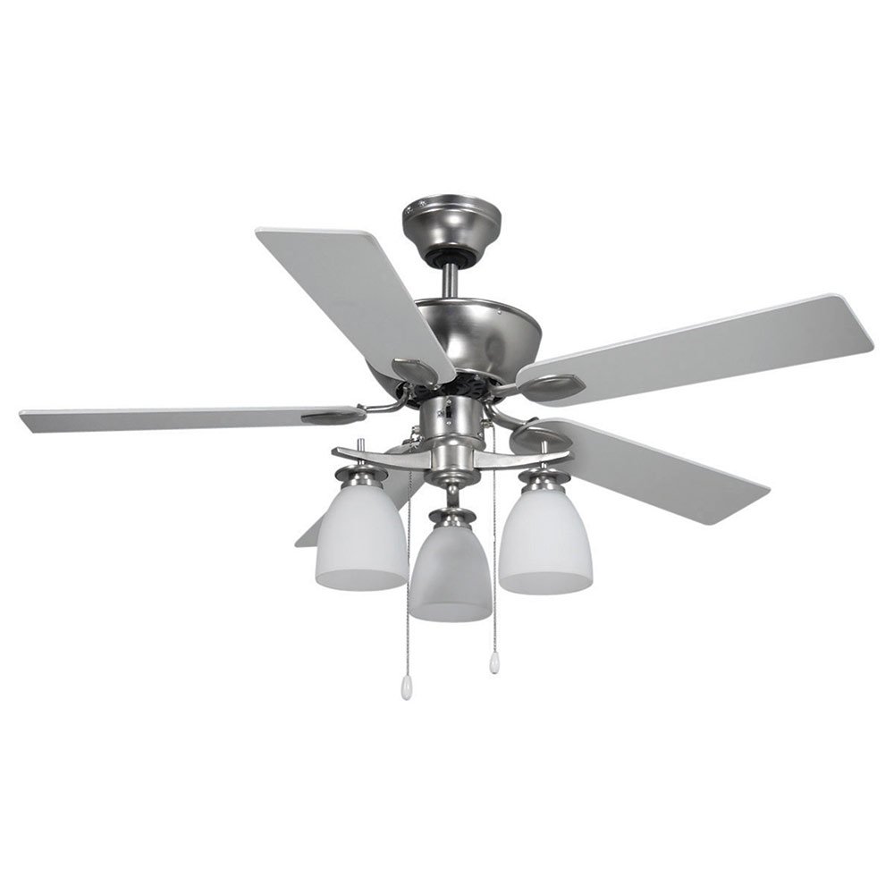 42" Ceiling Fan in Brushed Pewter with Flat White Opal Glass