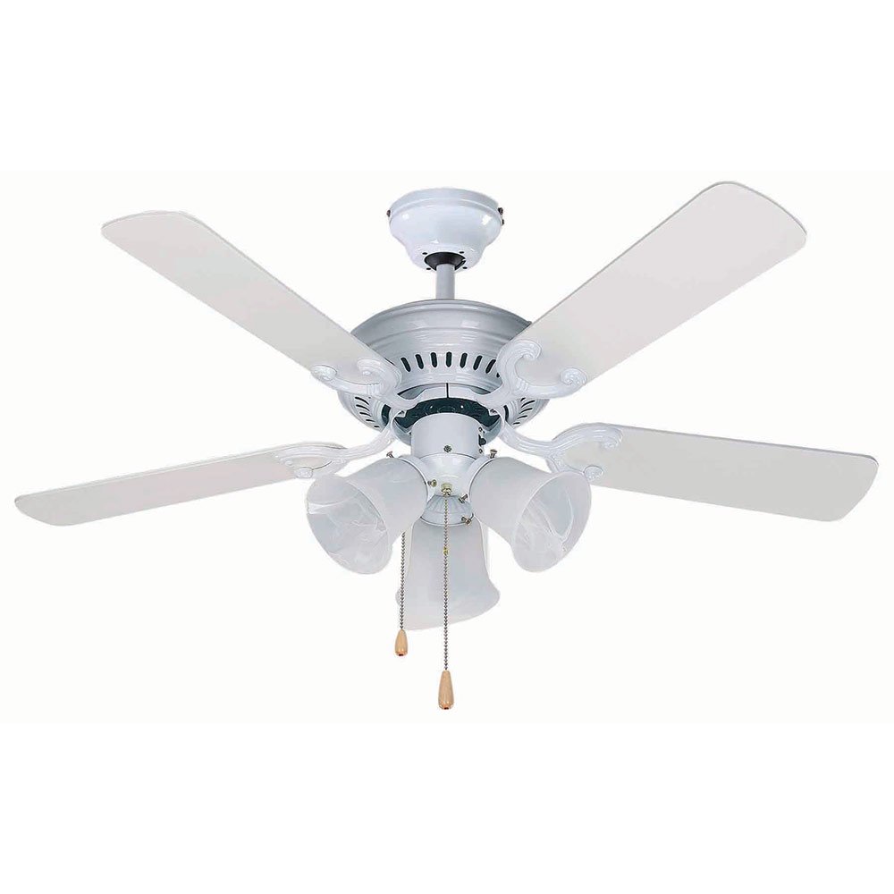 42" Ceiling Fan in White with White Alabaster Glass