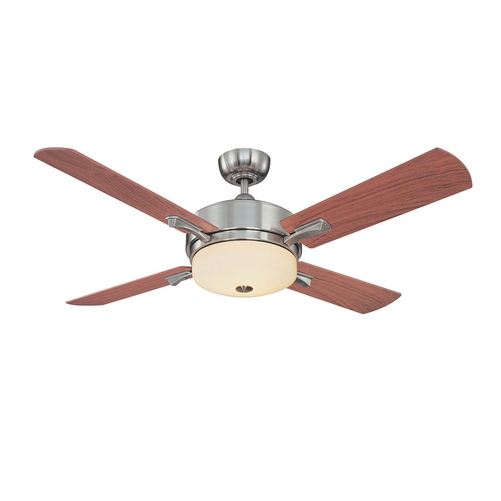 52" Ceiling Fan in Brushed Nickel with Opal Frosted Glass