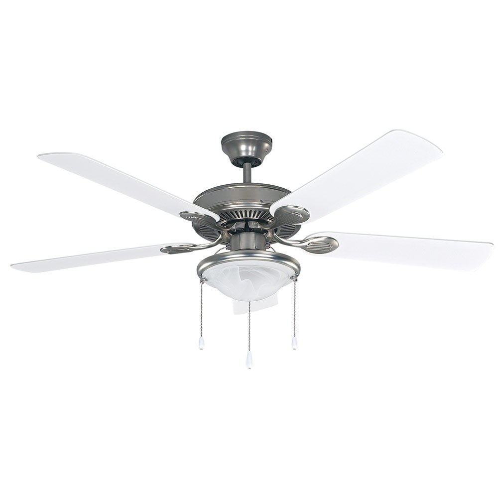 52" Ceiling Fan in Brushed Pewter with Alabaster Glass