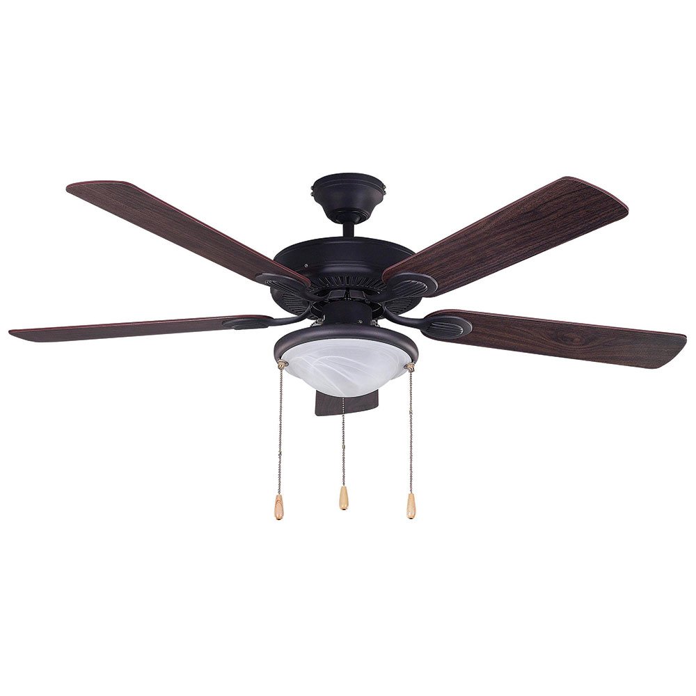 52" Ceiling Fan in Oil Rubbed Bronze with Alabaster Glass