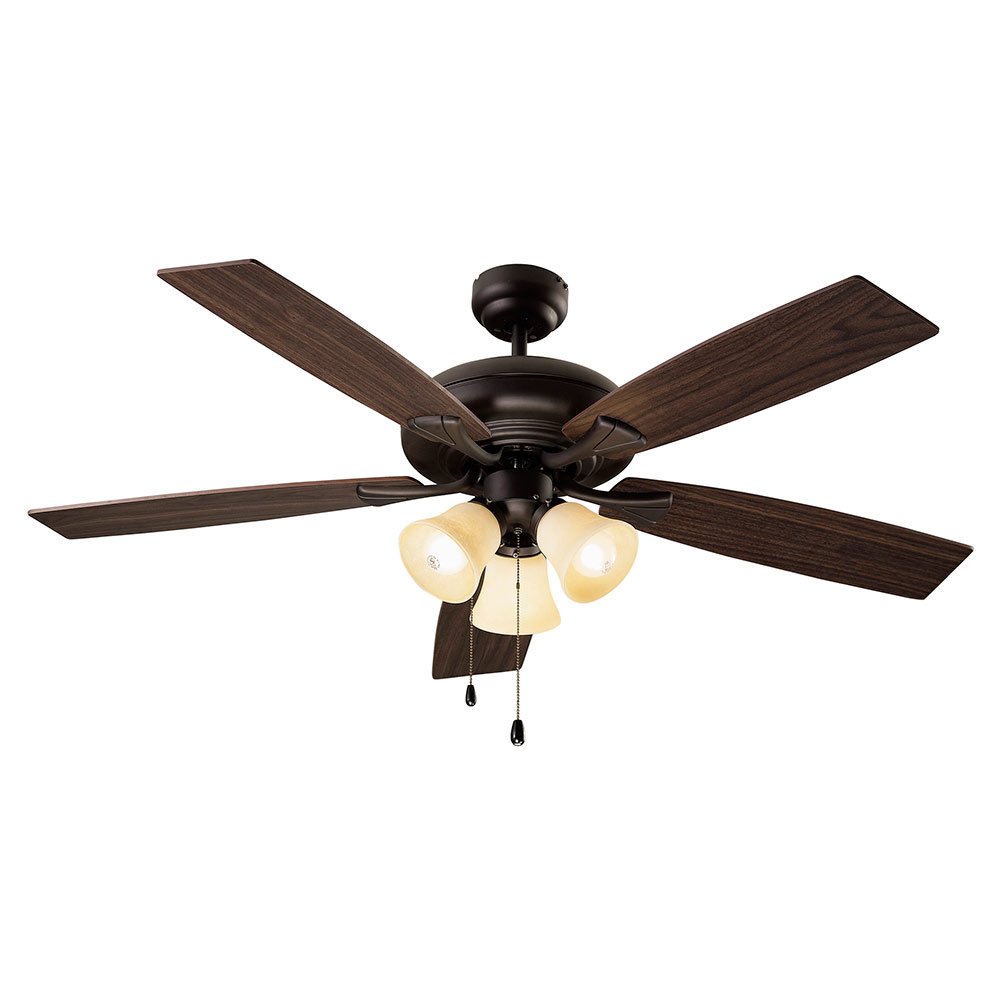 52" Ceiling Fan in Oil Rubbed Bronze with White