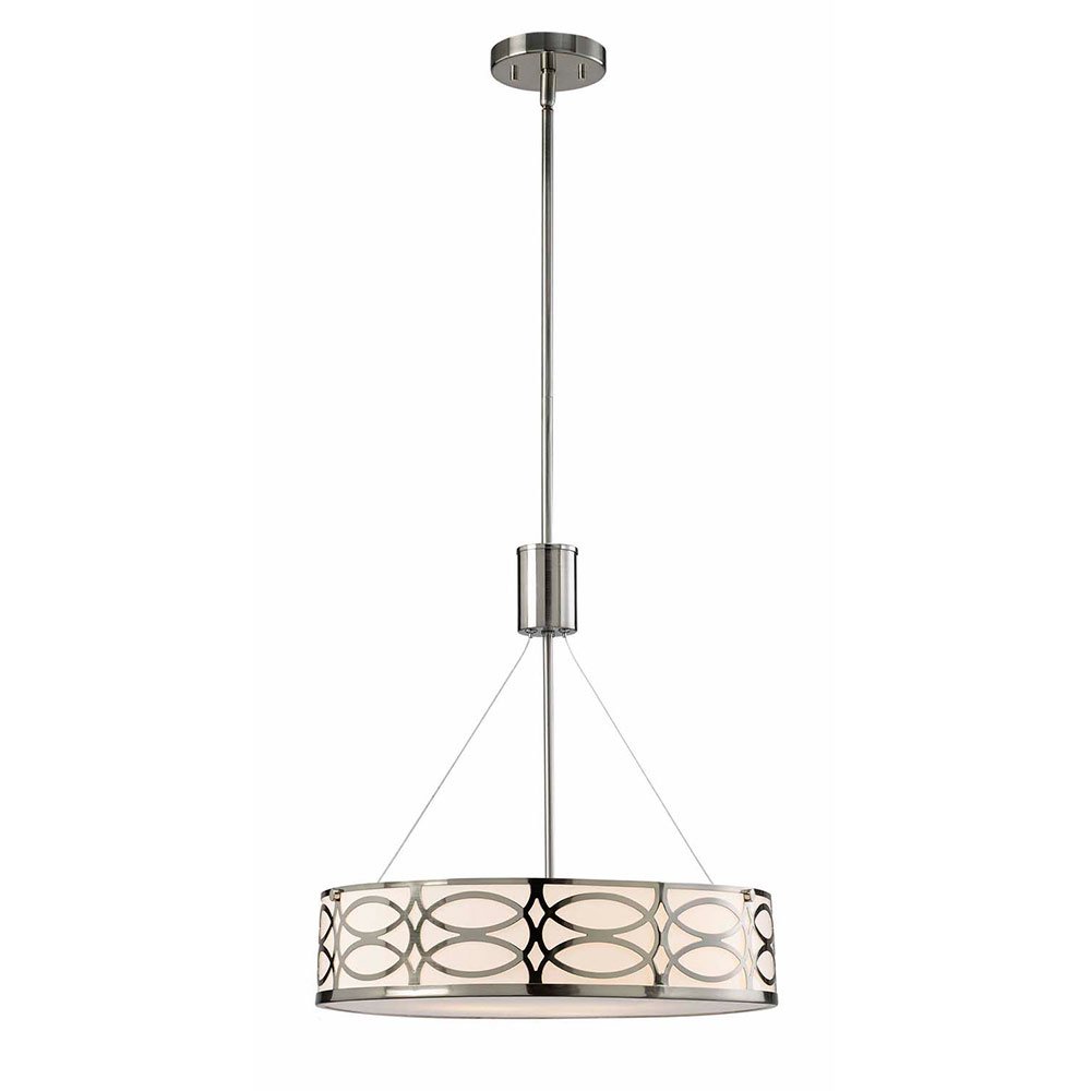 18 1/4" Pendant in Brushed Nickel with White Acrylic