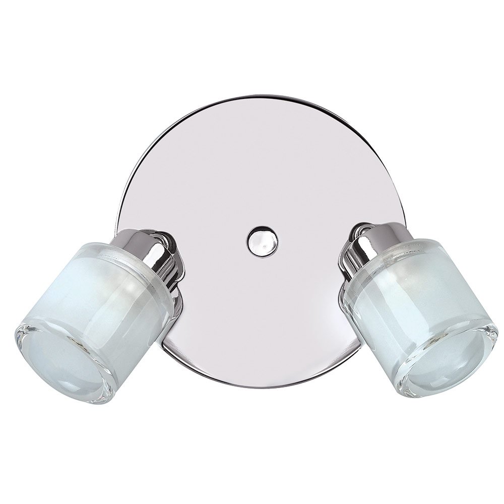 Double Bath Light / Flush Ceiling Light in Chrome with Opalescent Frost