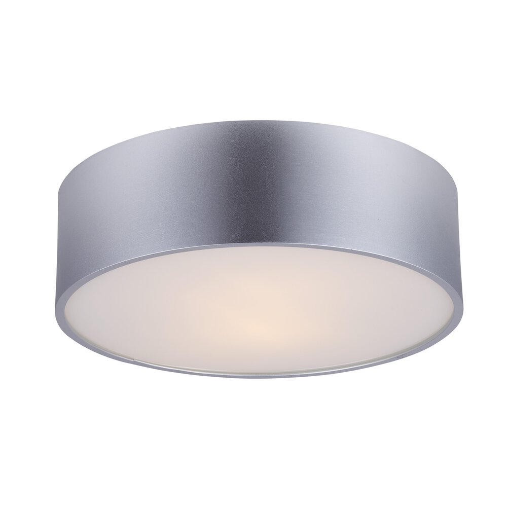 13" Flush Mount Light in Aluminum with Frosted Glass