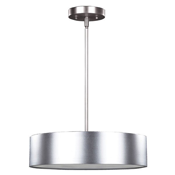15 3/4" Pendant in Aluminum with Frosted Glass