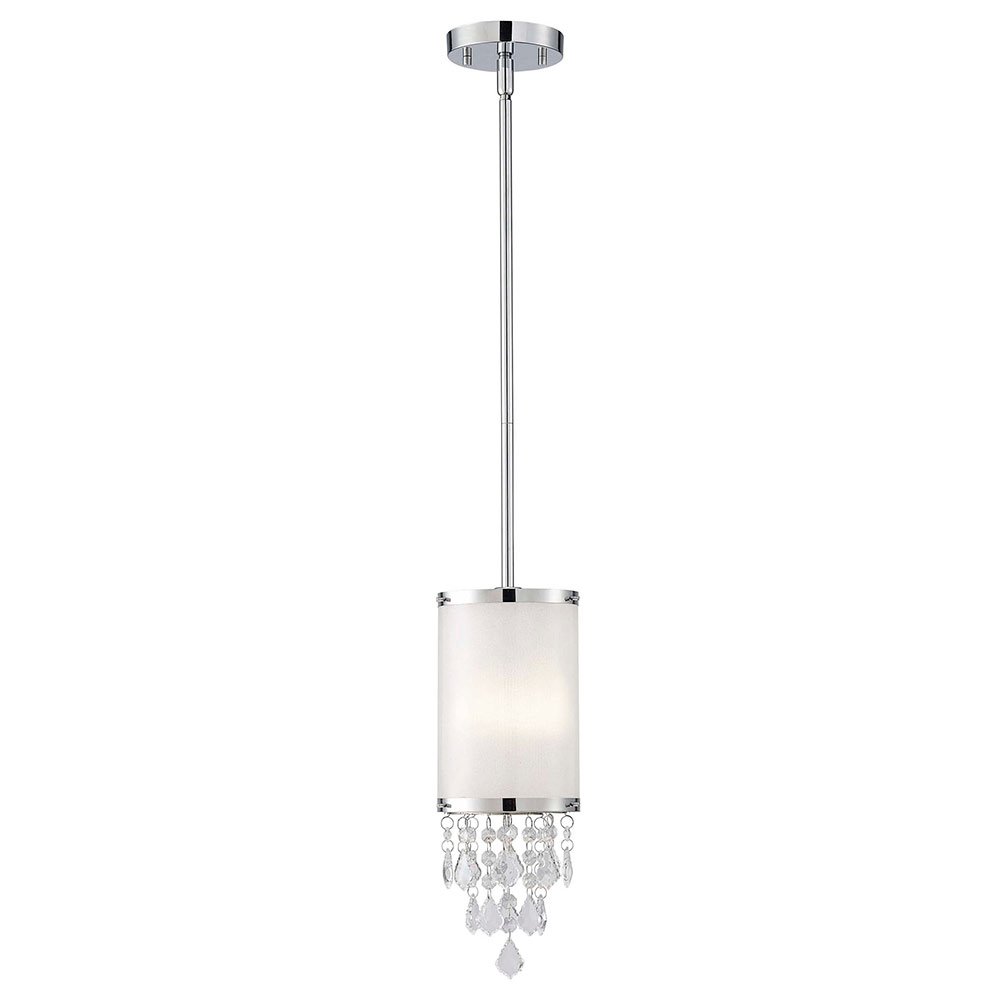 6" Pendant in Chrome with Frosted Sparkle Coated Pvc