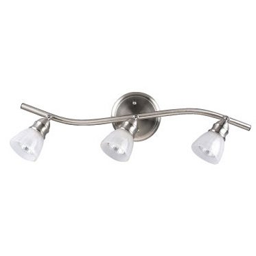 Triple Track Bath Light in Brushed Pewter with Frosted Etched Glass