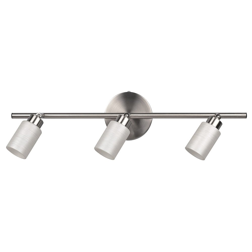 Triple Track Bath Light in Brushed Pewter with White Painted Glass