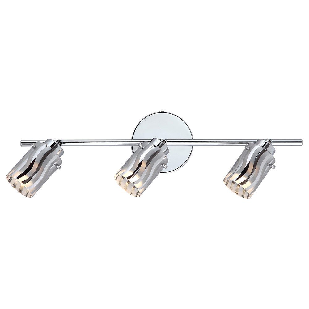 Triple Track Bath Light in Chrome with Frosted And Chrome Plated