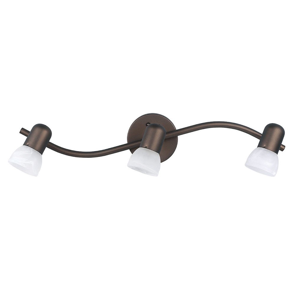Triple Track Bath Light in Oil Rubbed Bronze with White Alabaster Glass
