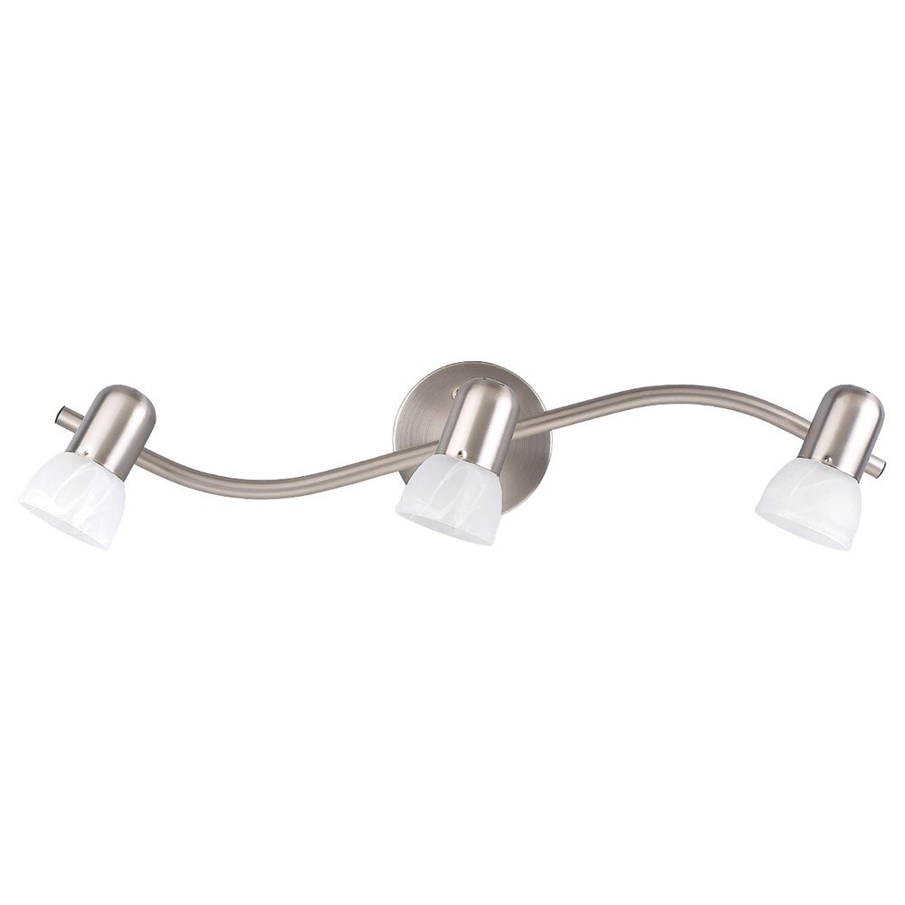 Triple Track Bath Light in Brushed Pewter with White Alabaster Glass