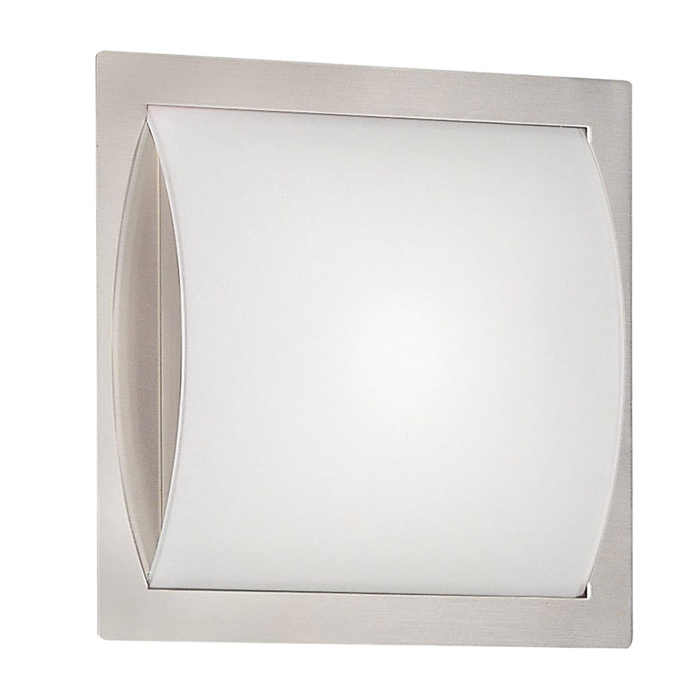 14 1/2" Flush Mount Light / Wall Light in Brushed Pewter with White Frosted Glass
