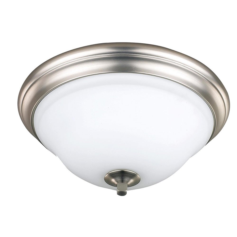 13 3/4" Flush Mount Light in Brushed Pewter with White Flat Opal Glass
