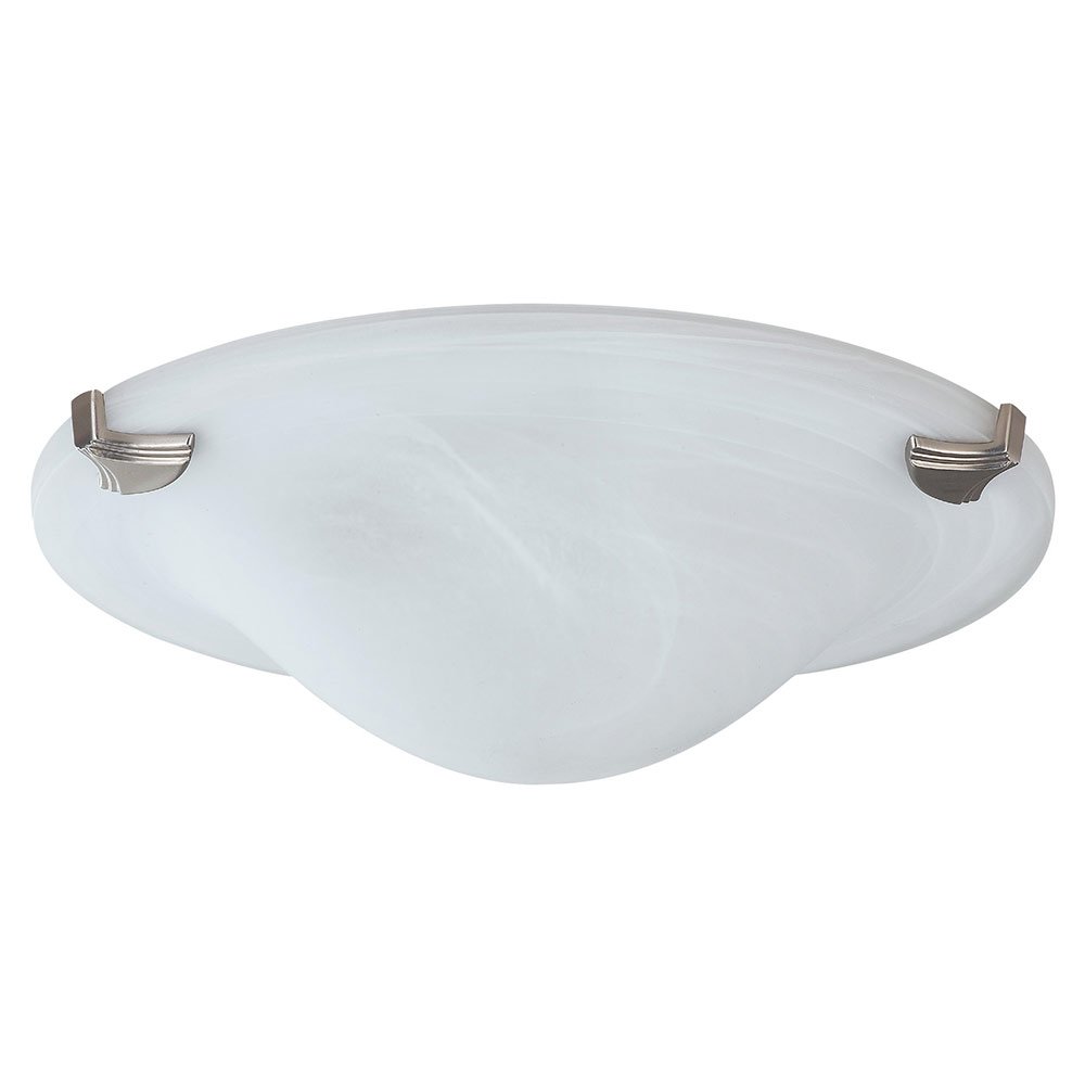 15 1/2" Flush Mount Light in Platinum with White Alabaster Glass