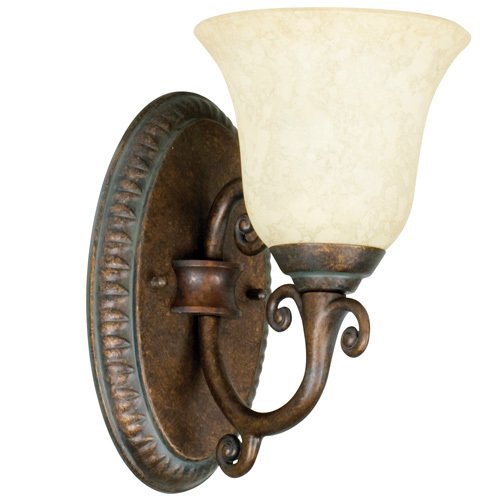 Single Wall Sconce in Peruvian with Tea Stained Glass