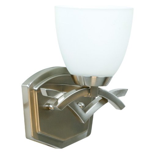 Single Wall Sconce in Brushed Nickel with Cased Frost White Glass