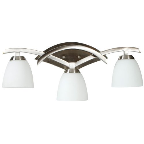 Triple Bath Light in Brushed Nickel with Cased Frost White Glass