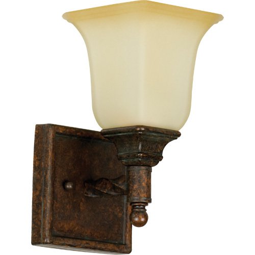 Single Wall Sconce in Peruvian with Antique Scavo Glass