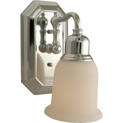 Single Wall Sconce in Chrome with Frosted White Glass