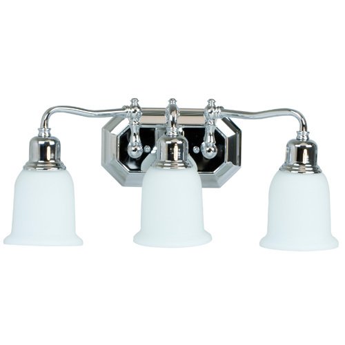 Triple Bath Light in Chrome with Frosted White Glass