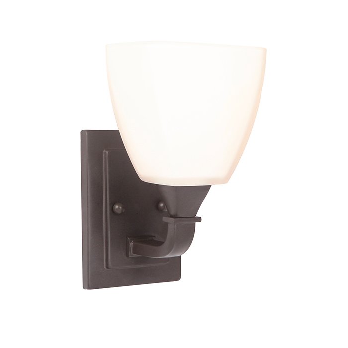1 Light Wall Sconce in Espresso with White Frosted Glass
