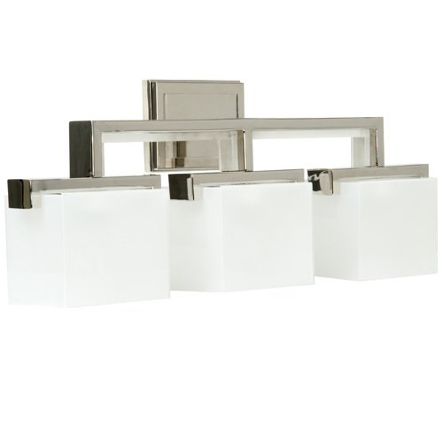 Triple Bath Light in Polished Nickel with Frosted Glass