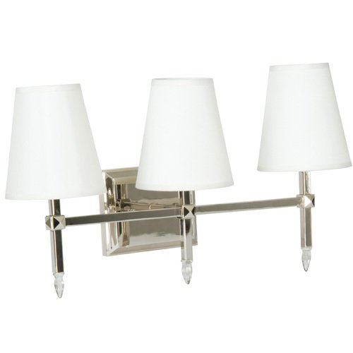 Triple Bath Light in Polished Nickel with Off White Shade