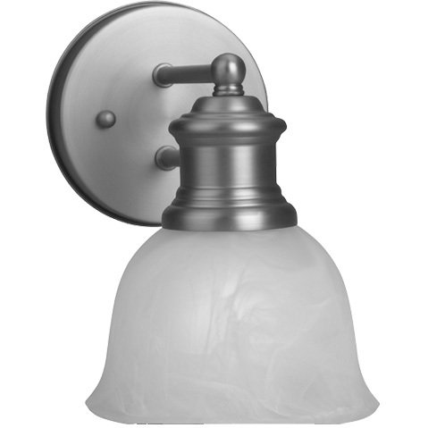 Single Wall Sconce in Brushed Nickel with Alabaster Glass