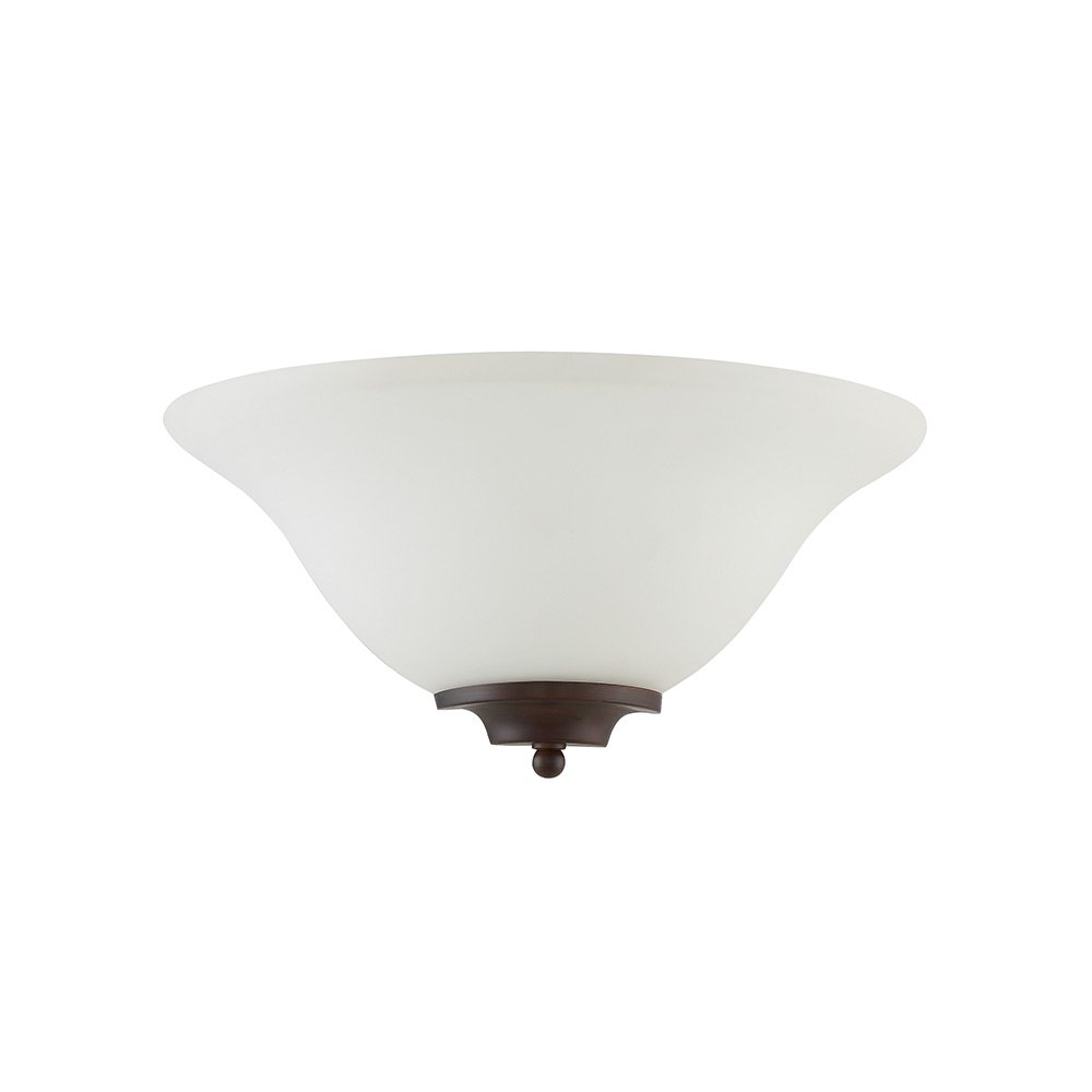 1 Light Half Wall Sconce in Oiled Bronze with White Frosted Glass
