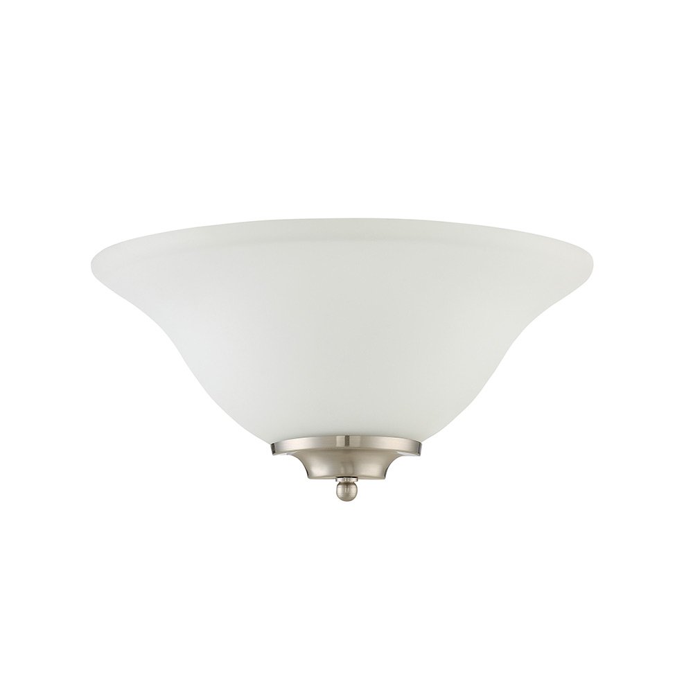 1 Light Half Wall Sconce in Satin Nickel with White Frosted Glass