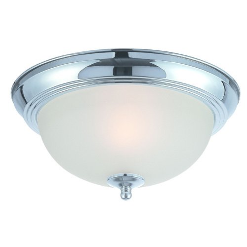 11" Flush Mount Light in Chrome with Painted Glass