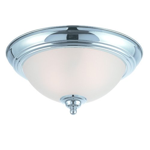 13" Flush Mount Light in Chrome with Painted Glass