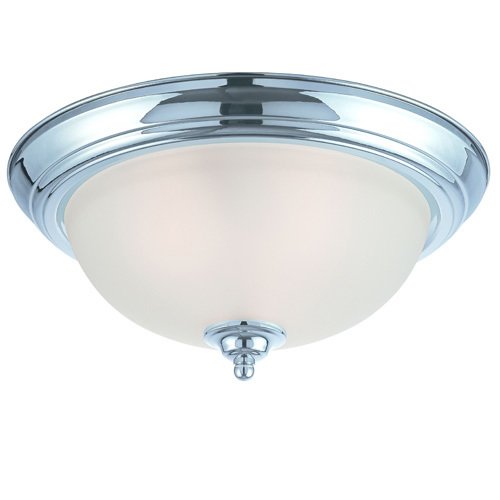 15" Flush Mount Light in Chrome with Painted Glass