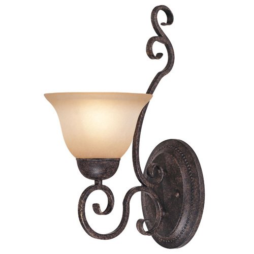 Single Wall Sconce in Forged Metal with Painted Glass