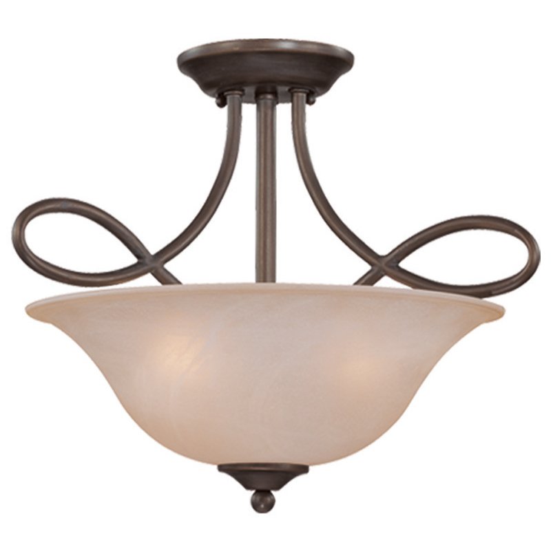 3 Light Convertible Semi Flush in Oiled Bronze with White Frosted Glass