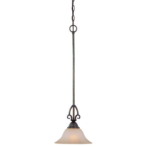 9 1/2" Pendant Light in Century Bronze with Painted Glass