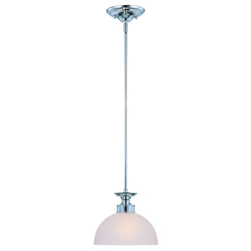10" Pendant Light in Chrome with Painted Etched Glass
